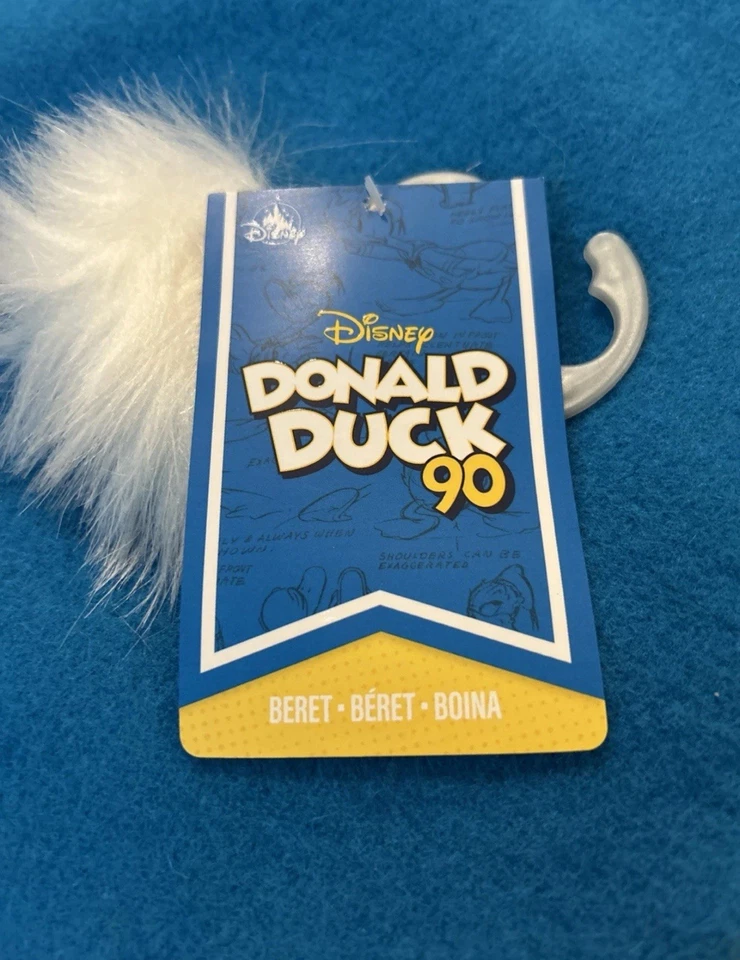 Sombrero Boina Pato Donald Disney 90 Aniversario Azul Parques Disneyland Blanco Nuevo Foto 2 de 4