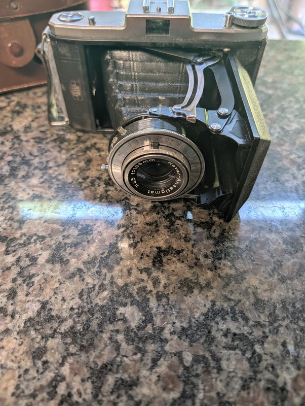 Zeiss Ikon Nettar Vintage Folding Film Camera W Film W Original Leather Satchel