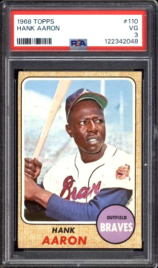 Hank Aaron 1968 Topps #110 PSA 3 VG HOF