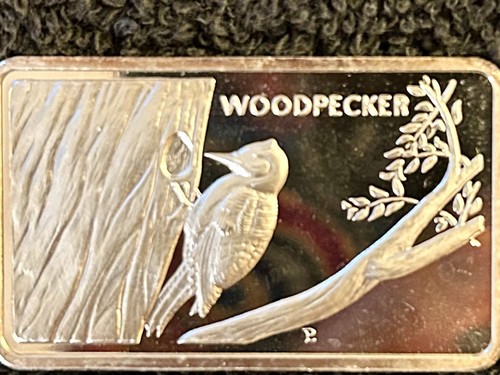 1-OZ .999 SILVER BAR RARE 1974 MOUNT EVEREST MINT WOODPECKER 1ST ANNUAl