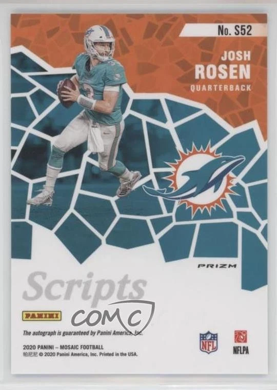 2020 Panini Mosaic Scripts Josh Rosen #S52 Auto - Image 2 of 2