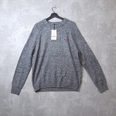 John Partridge Luxus Lammwolle Pullover Herren mittelgrau Rundhals Pullover
