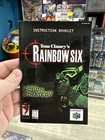 Tom Clancy's Rainbow Six - Nintendo 64 N64 - Instruction Manual Only