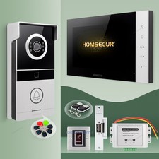 HOMSECUR 1080P Video Doorphone Intercom Door Bell Door Unlock RFID Keyfobs
