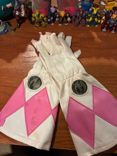 Vintage Power Rangers MMPR Pink gloves Untested