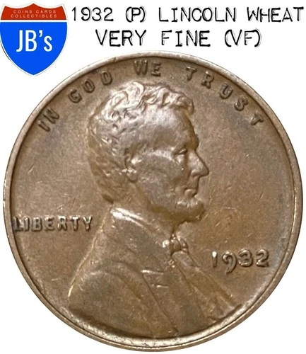 1932 (P) Lincoln Wheat Cent Penny 1c - VERY FINE (VF)