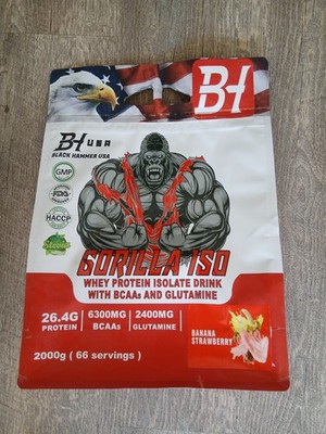 Black Hammer USA Isolate Whey Protein 2kg Banana Strawberry Geschmack     