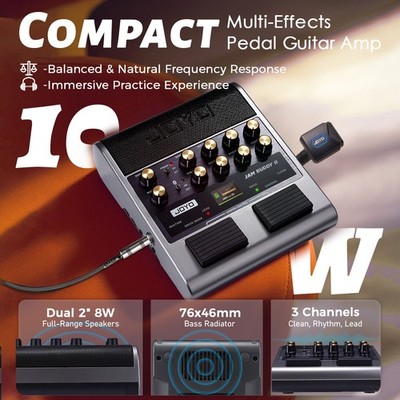 JOYO 10W Guitar Practice Combo Amplifier with Footswitch,OTG Recording Jam Buddy