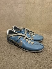 Vintage Nike Baby Blue Silver Leather Bowling Shoes 80's Women's Size 6.5 RARE