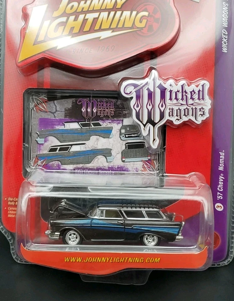 Johnny Lightning Wicked Wagons Custom 1957 '57 Chevy Nomad Bel Air Wagon 1:64 Foto 3 de 4