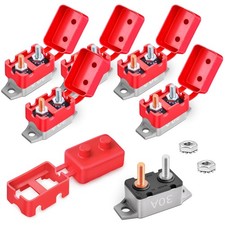 30A Auto Reset Circuit Breaker 12V-24V DC IP66 Waterproof w/Cover 6 Pack 