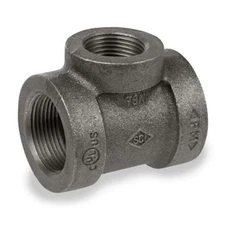 Smith Cooper Cast Iron Threaded Reducing Tee 1-1/2" x 1-1/2" x 1-1/4", 16 Pack