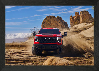 2024 SILVERADO ZR2 BISON Gerahmtes Wandbild Poster Leinwanddruck Bild