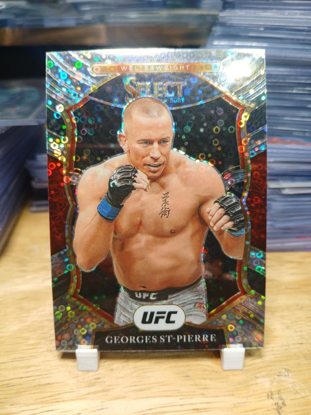 2021 Panini Select UFC Concourse Georges St-Pierre Silver Disco Prizm