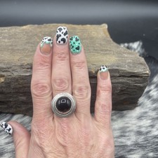 Beautiful Signed 925 Sterling Silver With Onyx Stone Design Ring B160