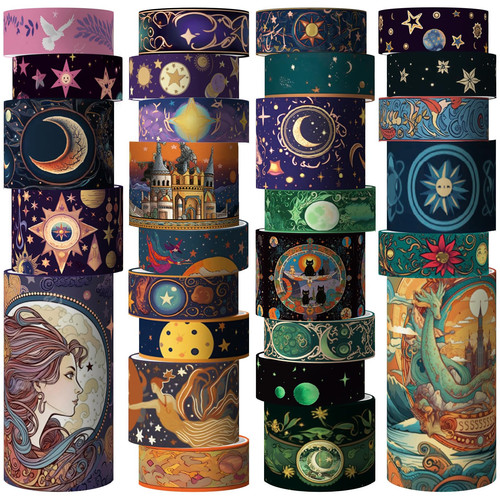 Washi Tape Set 29 Rolls, Themed Decorative Paper Tapes for Journaling, Scrapb...