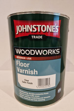 Johnstone's  Trade Floor Varnish Interior Use Clear Satin Finish 5L