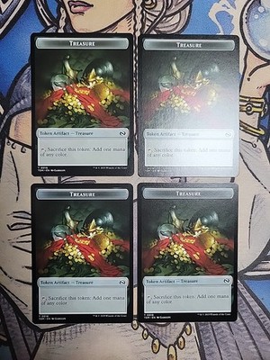 4x Treasure / Beast (3,3) Dual-Sided Tokens - NM/M TDC MTG