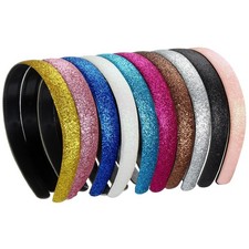 Blulu 10 Pcs Glitter Headband for Girls Toddler Kids Sparkle with Teeth Thin Wid