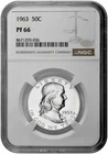 1963 50C Proof Silver Franklin Half Dollar NGC Graded PF 66 in New Holder