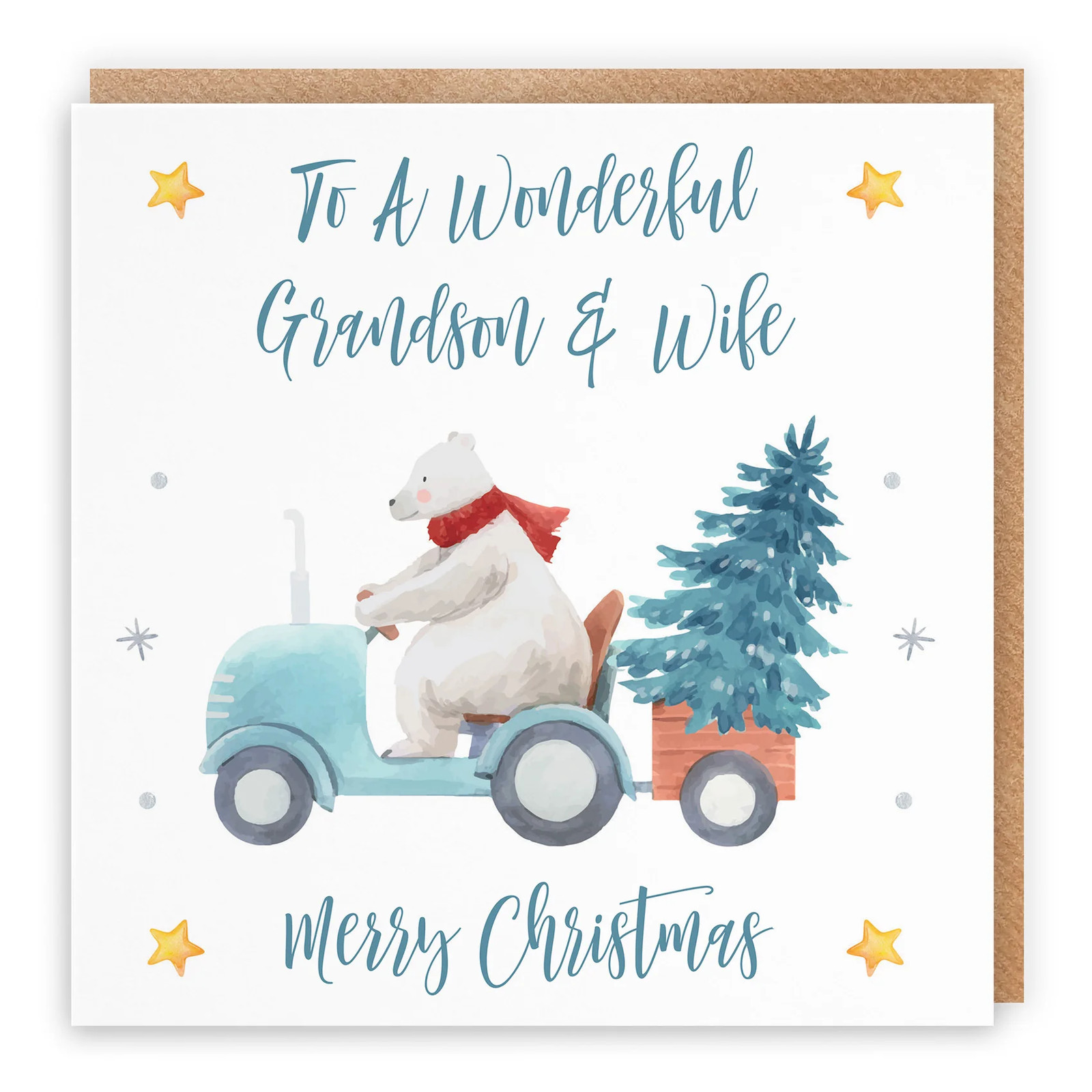 Grandson And Wife Christmas Card Polar Bear