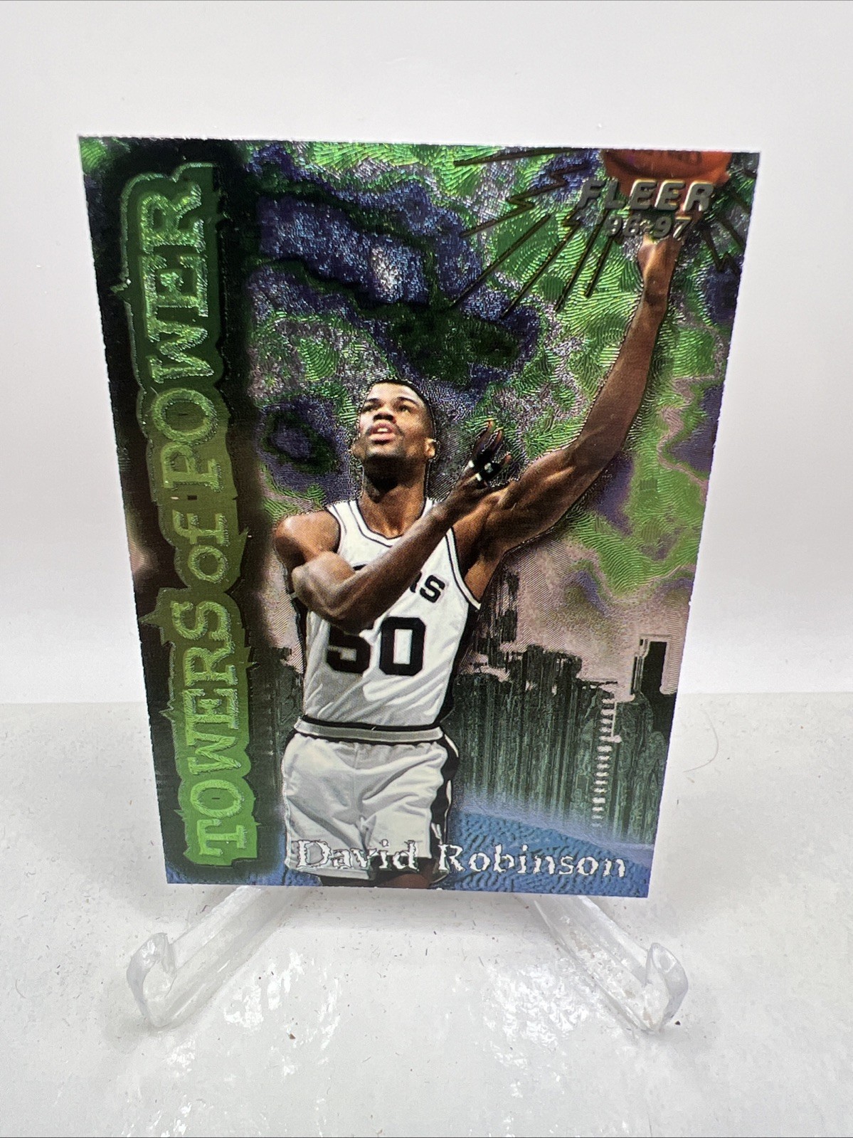 David Robinson Towers of Power Insert Fleer 1996-97 Card #8 Spurs