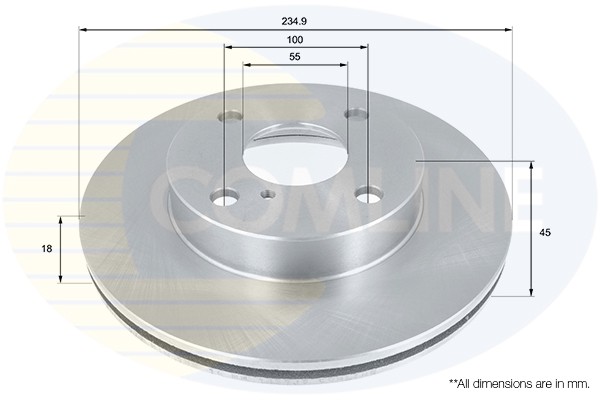 2 PCS COMLINE ADC0407V Brake Disc