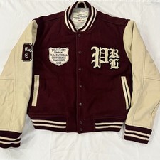 Y2K Ralph Lauren Polo Jeans Company Varsity Jacket Leather Sleeves Mens Small