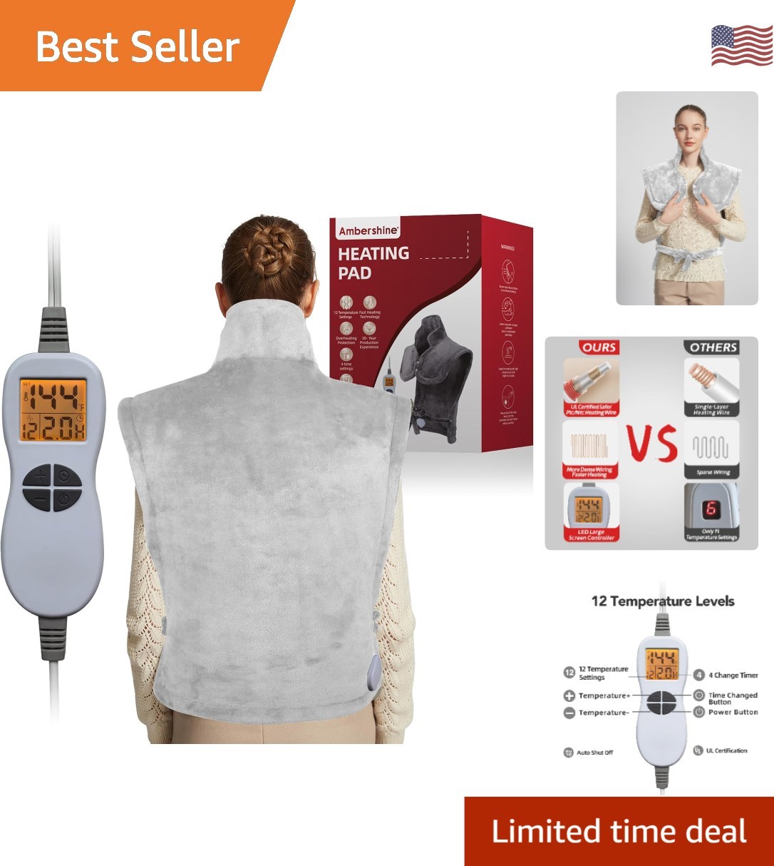 - 26"x35" Pain Reliever With 12 Settings