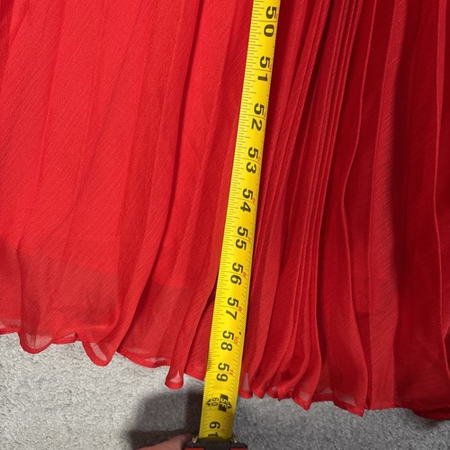 Nuevo con etiquetas Vestido Aqua Talla L Plisado Chifón Rojo Maxi Babydoll Vestido Sobrepelliz Romántico - Imagen 10 de 16