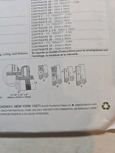 Butterick B6264 Pattern Totes & Gloves Pocketbook Uncut FF Colorblock - Picture 8 of 8