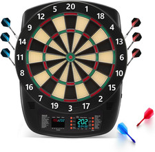 Colorful LED Electronic Dartboard Set with 6 Darts  Extended Power Adapter