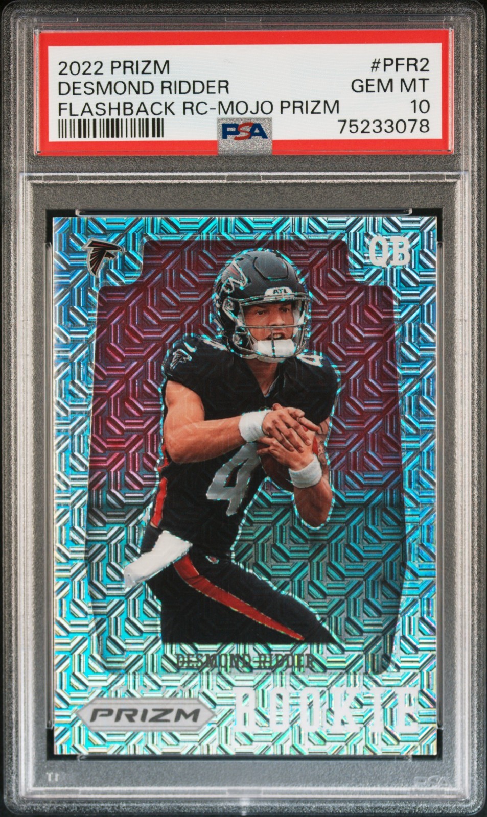 2022 Panini Prizm - Flashback Rookie Mojo Prizm  Desmond Ridder /25 PSA 10