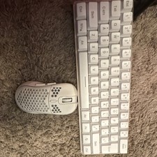 Compact Wired White Keyboard and Mouse Bundle, English QWERTY,