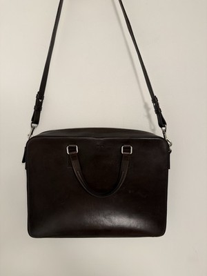 Mismo Morris Full-Grain Leather Briefcase   Dark Brown