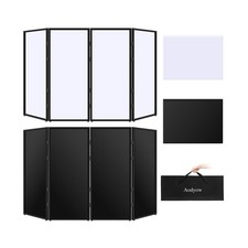DJ Facade Booth Portable Event Cover Screen-Foldable 4 Detachable Metal Frame...