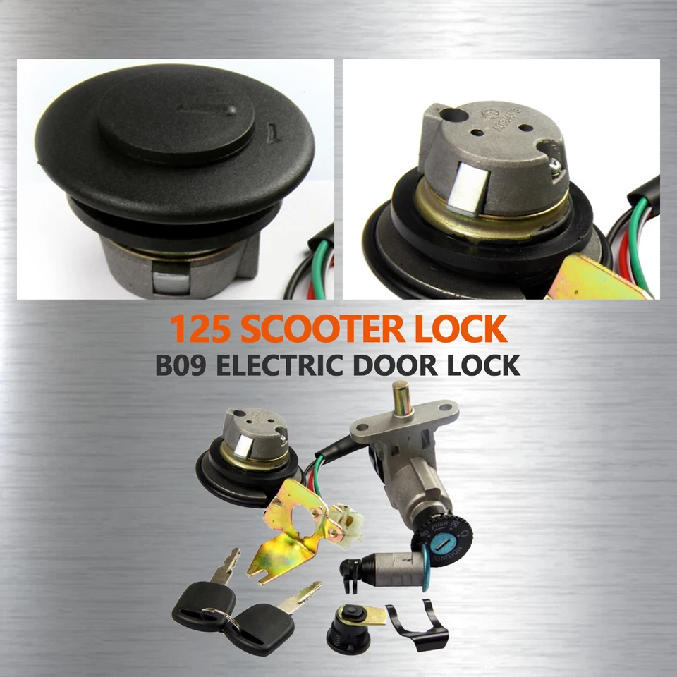 Juego de llaves de bloqueo de asiento interruptor de encendido de tapa de gas combustible para motocicleta modificado Universal4j Foto 3 de 4