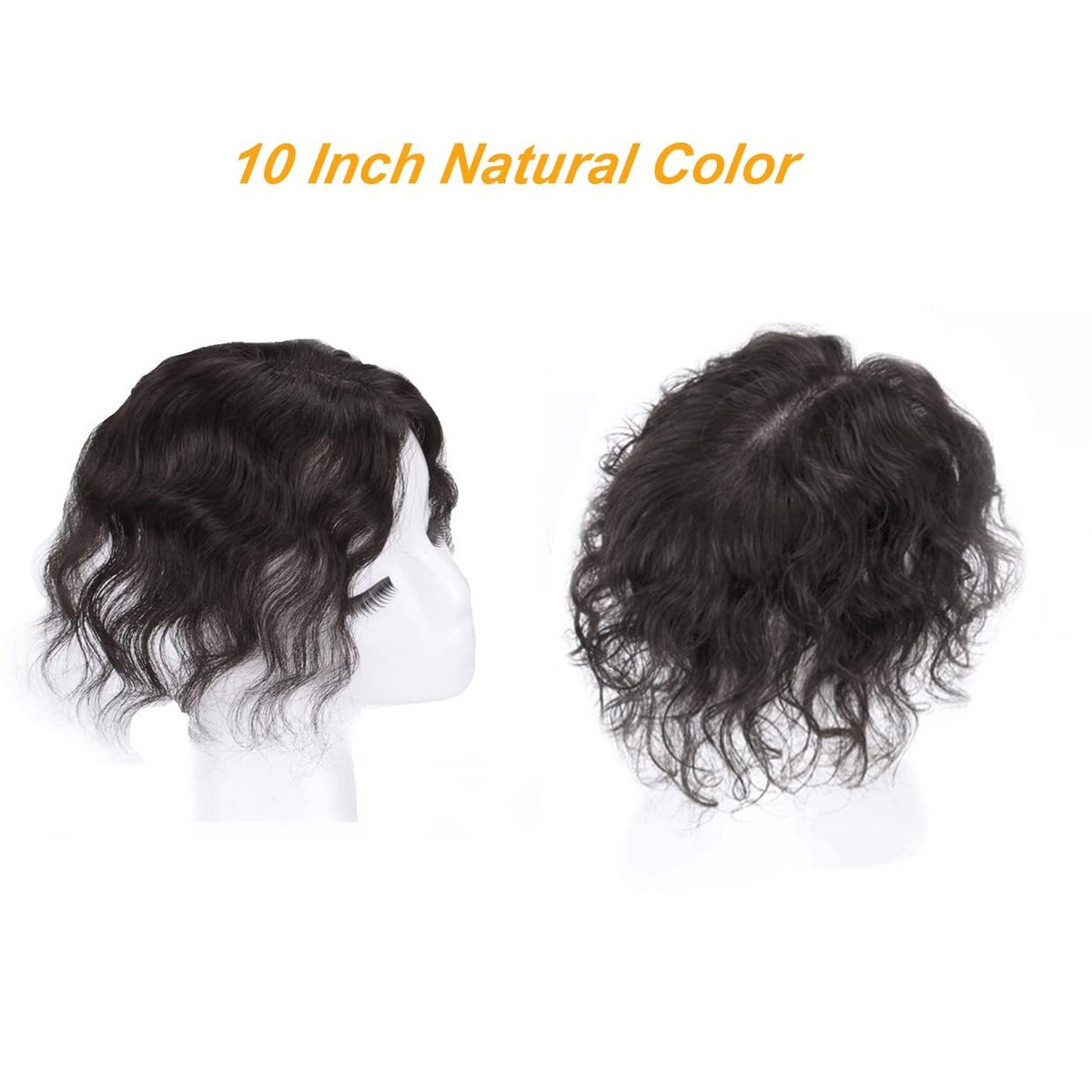 Natural Wavy Mono Topper Hair Piece Human Hair Clip in 