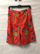 Cherokee Red Palm Tree Graphic Print Swim Trunks Board Shorts Boys Size XL