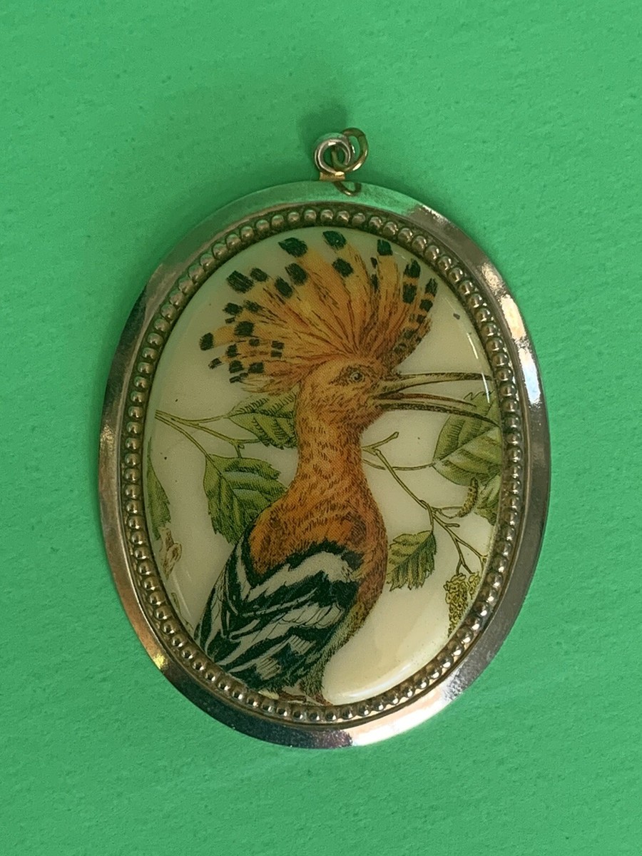 Royal Flycatcher Bird Necklace Pendant Tropics Tropical Cabochon View 2