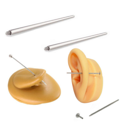 14G 16G 1'' Body Piercing Insertion Pin Taper Steel Internally Threaded Tool Kit
