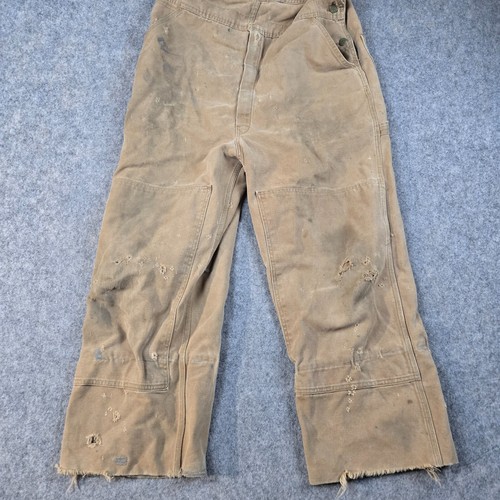 Vintage OshKosh B'Gosh Overalls Double Knee Carpenter Brown Mens Workwear 36*x26 - Picture 6 of 17