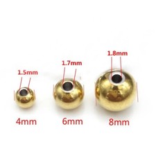 50PCS/LOT GOLD COLOR STAINLESS STEEL SPACER BEADS JEWELRY FINDINGS 4MM/6MM/8MM