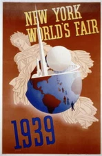 Photo:New York World's Fair 1939,World Globe with Trilon,Perisphere