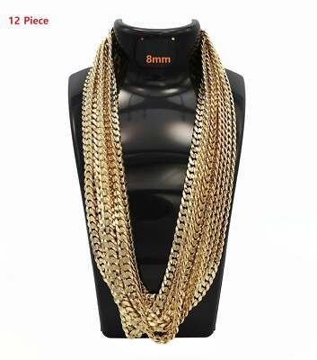 8mm 12 Piece Concave Cuban link Chain 8
