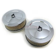 Chrome Air Cleaner Kit 6-3/8" x 2-1/2" Muscle Car Style Chevy Ford Mopar SBC BBC