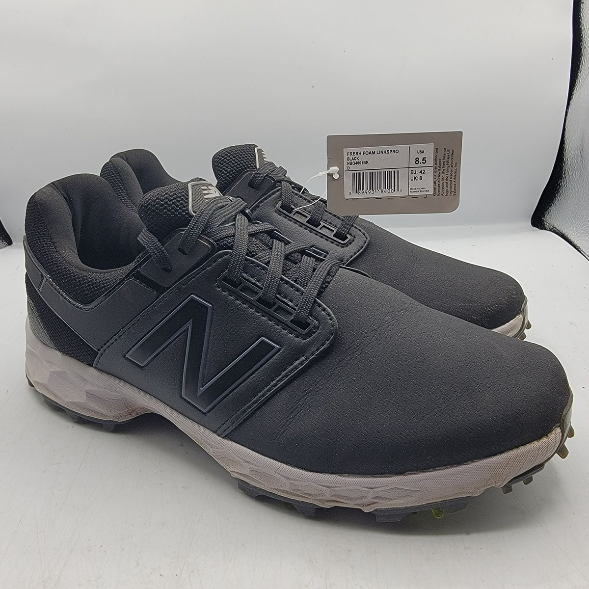 New Balance Fresh Foam Links Pro Mens 8.5 Black Golf Shoes Outdoors NBG4001BK New Balance NB Fresh Foam Links Pro Golf Shoes Black  main image 3