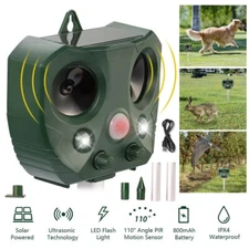 Outdoor Solar Ultrasonic Power Pest Animal Repeller Repellent Garden Cat Dog Fox
