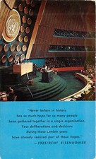 United Nationas Dwight Eisenhower Addressing the General Assembly pm Postcard