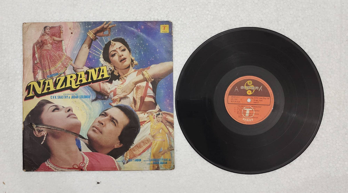 Nazrana Bollywood Movie Super OST Vinyl 33 RPM LP Record Music